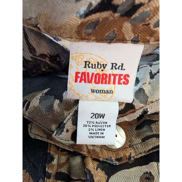 Ruby Rd. Favorites Womens Floral Button-Up Jacket Size 20W Multicolor - Picture 6 of 8